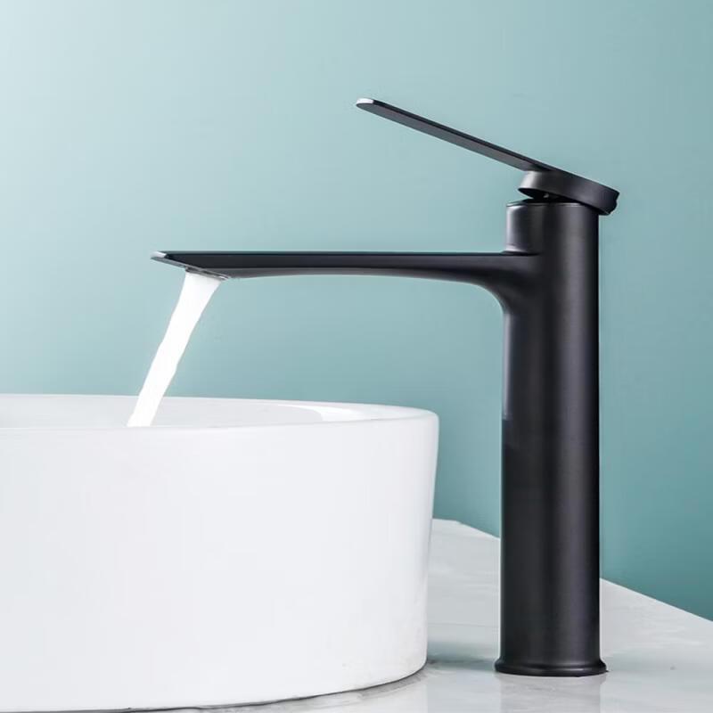 TLXT Tall Black Hot/Cold Basin Faucet