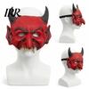 Halloween Devil Masque Demon Foam Masque, Red Scary Half Face Creepy Party Prop for Cosplay, Costume, Masquerade Accessories Dark Atmosphere Decor