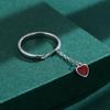 Creative Ruby Fringe Nastavitelný otevírací pár Stříbrný prsten S925 pro ženy Originální šperky ze sterlingového stříbra ve tvaru srdce