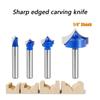 Premium Wood Engraving Router Bit 1/4inch Shank with Multiple Shape Cutters for Detailed Carving Slotting Tasks