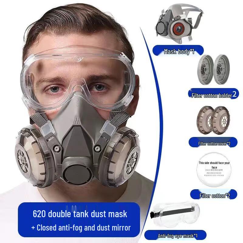 Brangdy Protective Dust Mask and Anti-Fog Goggles Set