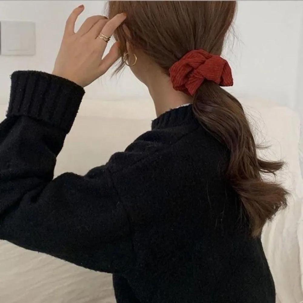 Solid color scrunchie hair tie headband women's accessory hair pin hair clip styling velvet hair ornament