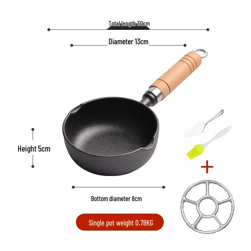 13cm Gusseisen Fritteuse für Eier & Knödel - Spritzfrei, Flachboden, Vielseitiges Kochgeschirr