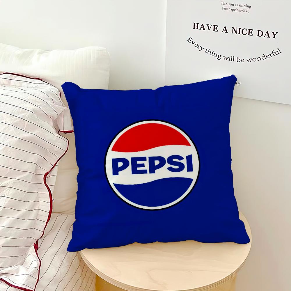Fashion Art Logo Cushion Cover Living Room Headboard Bedroom Office Cushion Cushion Sofa Nap Time P-pepsi C-cola Pillow Case