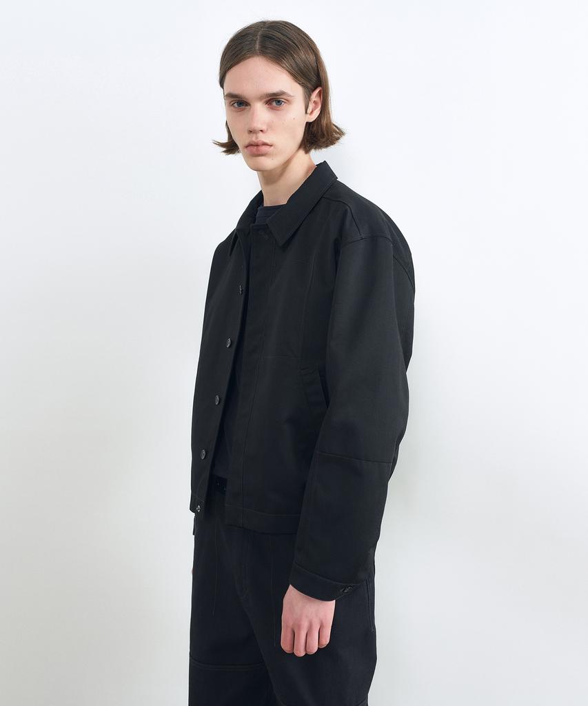 Insilence Paneled Cotton Twill Jacket Black