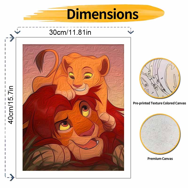 Disney Lion King digital oil painting art painting kit manual diy painting for home decorations