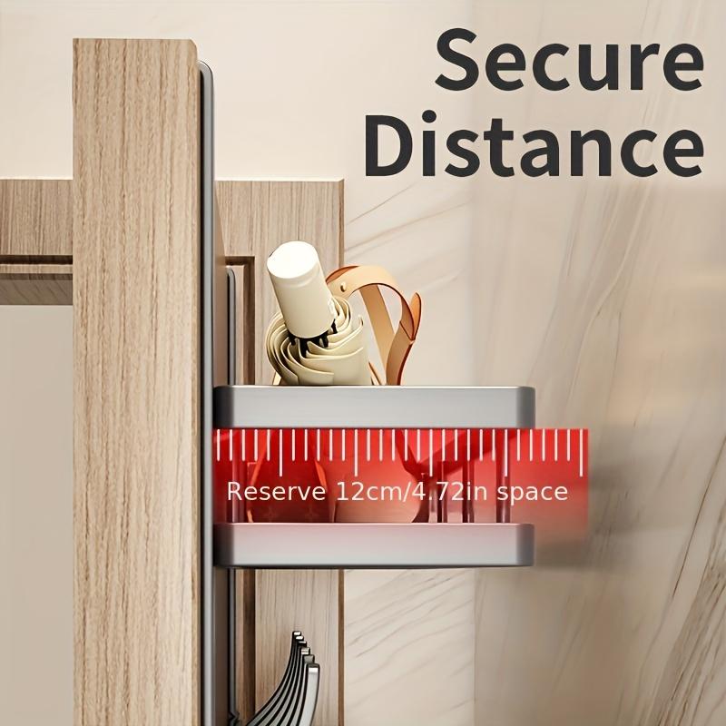 [Door Organizer Rack] Heavy-Duty Metal Over-the-Door Organizer Rack - Space-Saving Door Storage Shelf, Easy Installation, Hooks for Hanging Bags, Hats