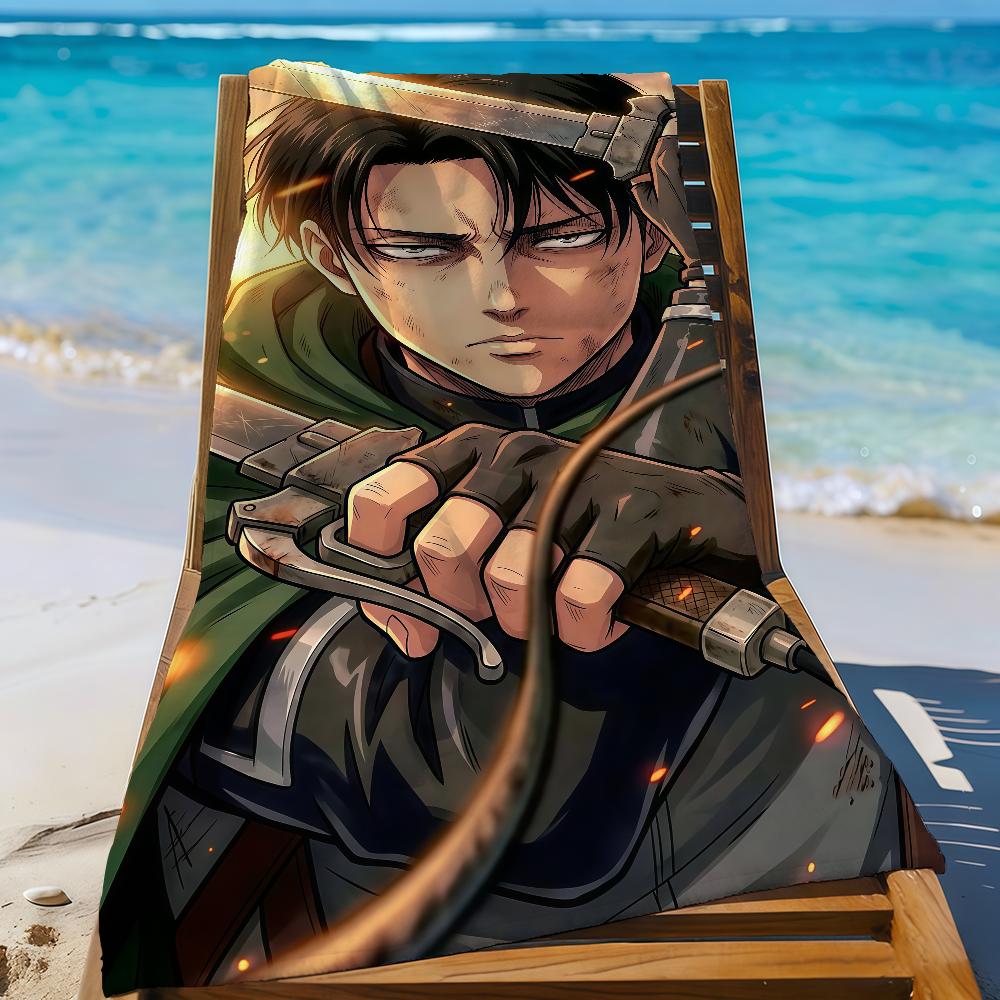 Titan L-Levi Ackerman-S Anime Towel Sports Quick Dry Travel Camping Gear Sandproof Soft Light Large Beach Towel