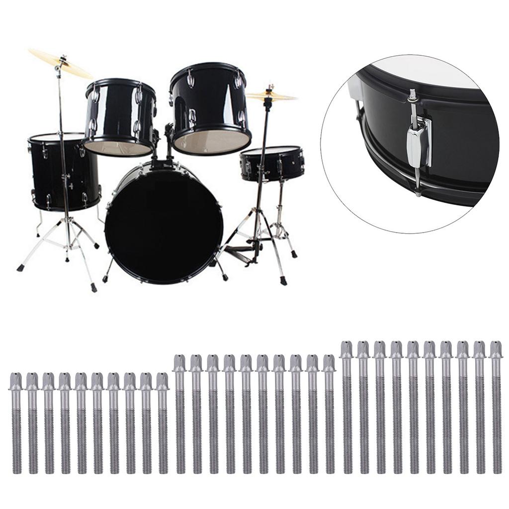 10Pcs Metal Drum Tension Rods Replacement Drum Tight Screws Bolts Percussions Drum Repair Parts for Snare Bass