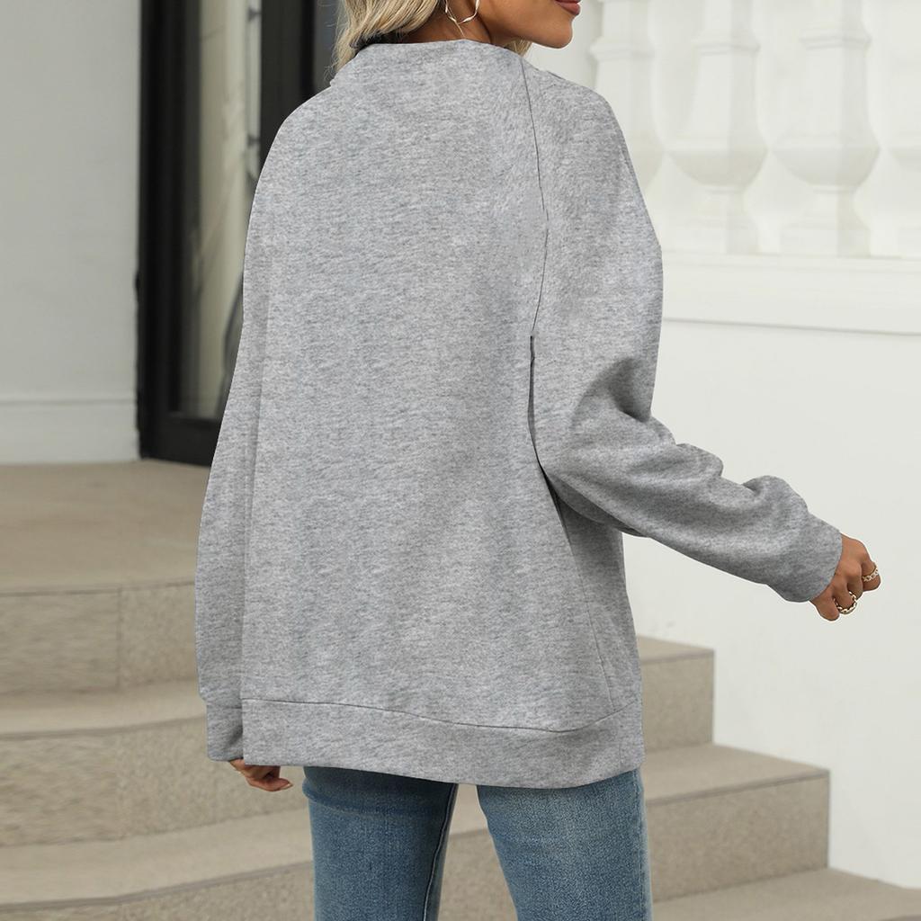 Women's Fashionable, Casual, Comfortable V-Neck Long-Sleeved Warm Sweatshirt
