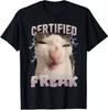 Cat Meme Certified Freak Eat Cement Cursed Cat Funny T-Shirt