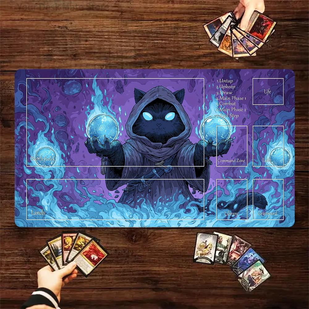 Magic Card Playmat Mtg Playmat Rabbit Archer Raccoon Nonslip Stitched Edge Gathering Gaming Mats Tapete Magic Mtg Card Pad