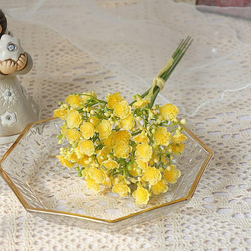 23 см Искусственный Цветок Гипсофила Свадебное Домашнее Украшение DIY Букет Арка Цветочная Композиция Расходные Материалы 1pc жёлтый