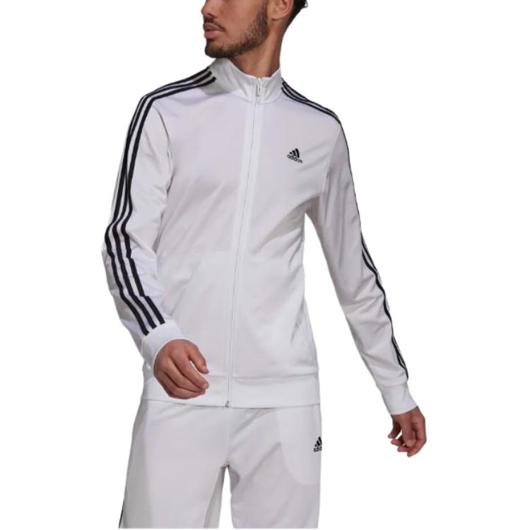Adidas Essential Warm-Up 3 Stripes Track Jacket Men Jacket White H46102