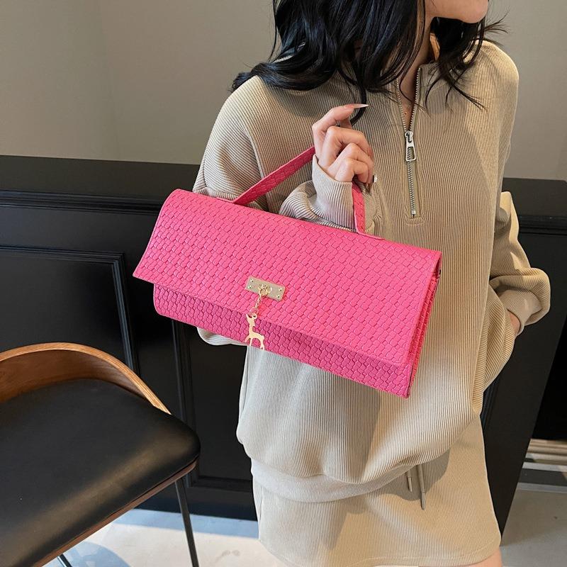 Spring and Summer New Textured Woven Pattern Fashion Handbag Personalized Shoulder Bag Crossbody Bag Minimalist Style Small Square Bag