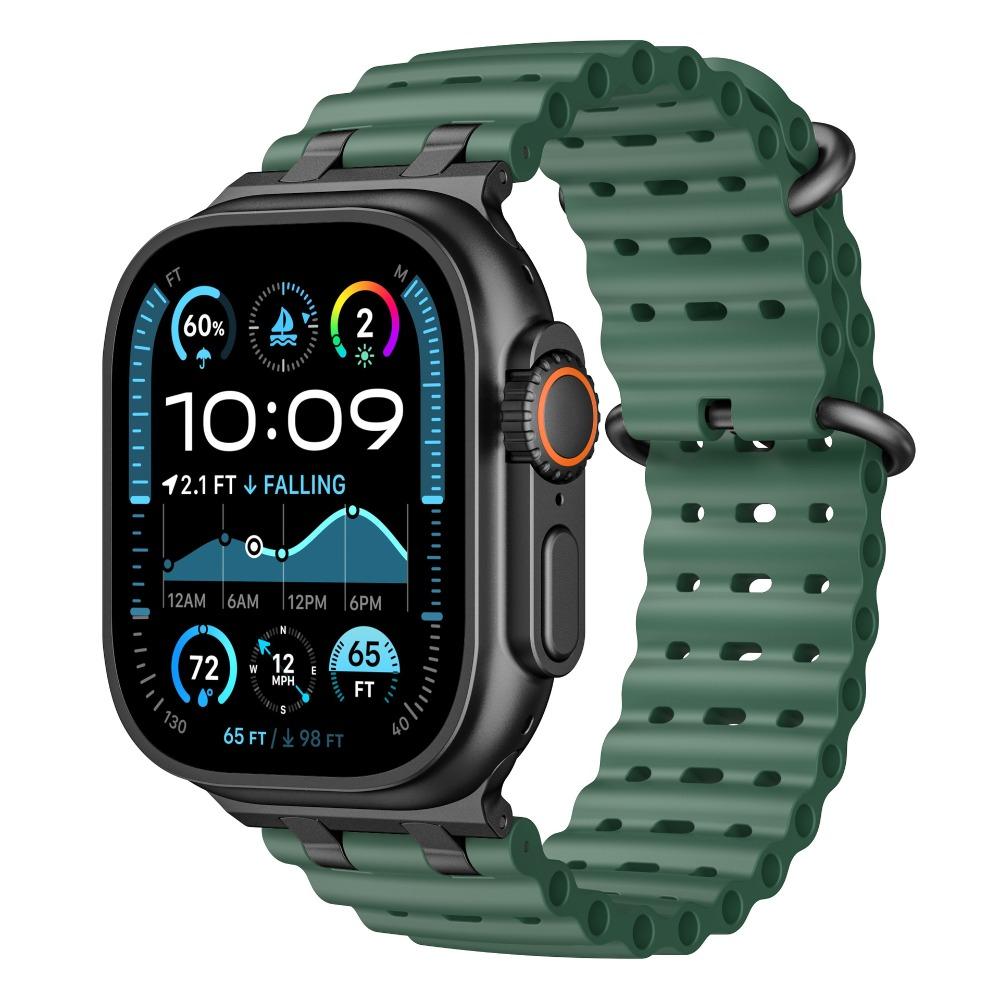 Ocean Silicone Sports Band for Apple Watch Ultra2 49mm Series 10 46mm Soft Loop Strap for Series 9 8 7 6 5 4 SE 45mm 44mm Correa