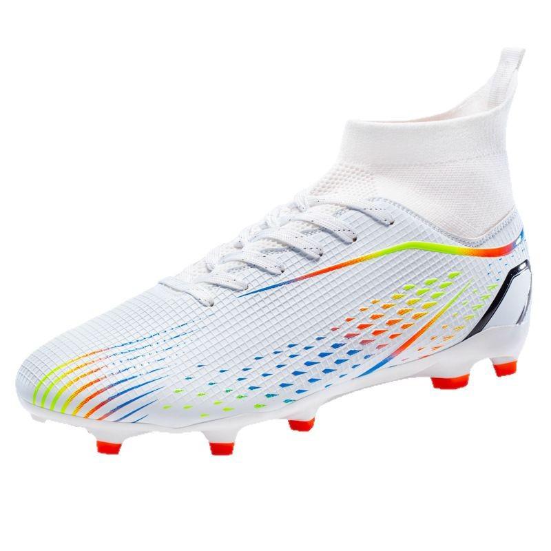 High-top football shoes, men's and women's broken nail sneakers, genuine long nails, non-slip, adult fake grass professional football shoes
