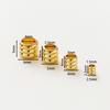 20 30 50pcs/lot 14K 18K Gold Plated Cylinder Charm Metal Beads Loose Spacer Beads For Bracelet DIY Jewelry Making Accessories