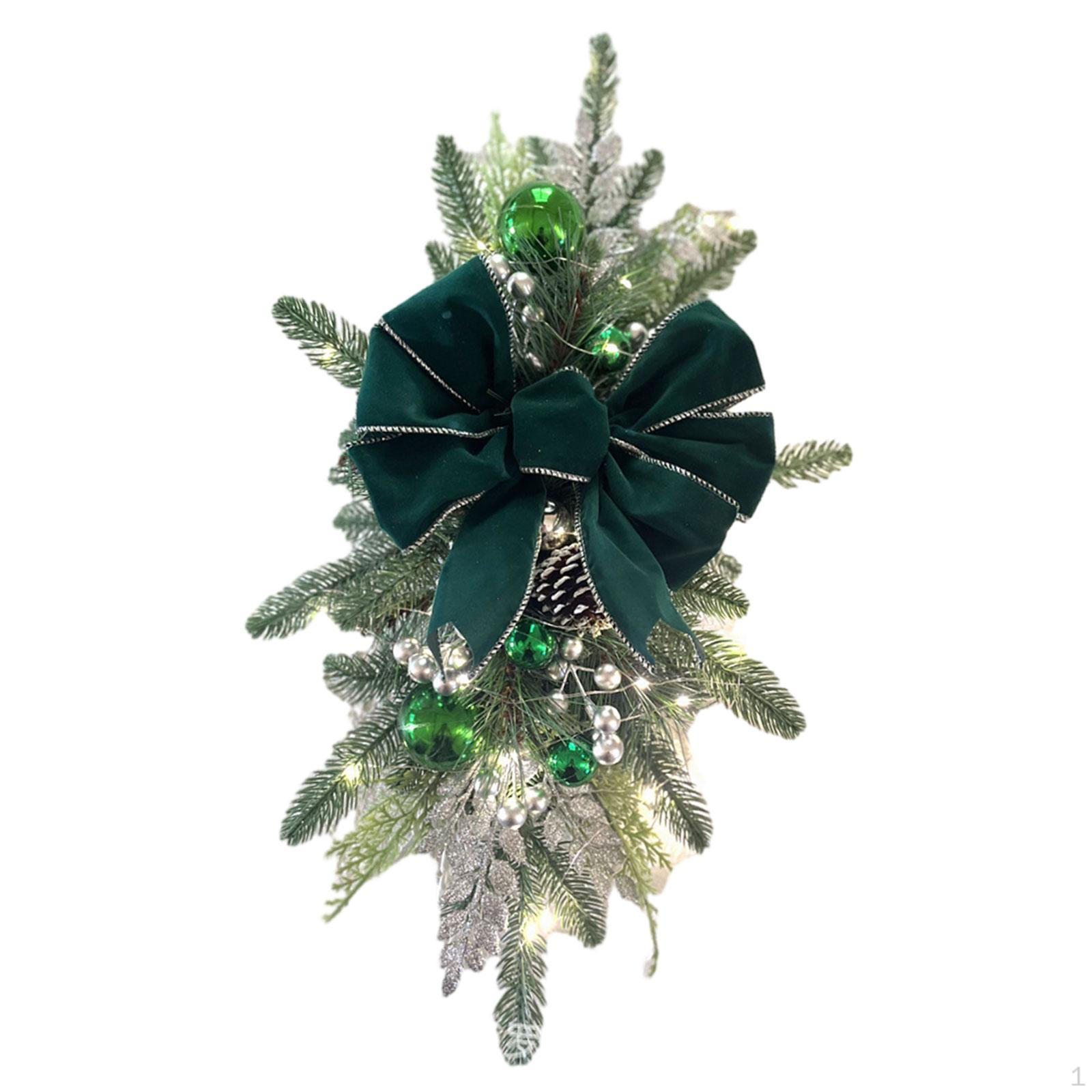 Christmas Swag Artificial Wreath Garland Decor Stair for Mailbox