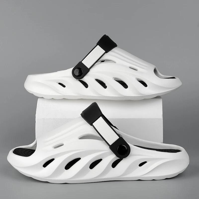 Fashion Casual Thick Bottom Slip-On Slippers Breathable Anti-Slip Summer New Style for Couples Outdoor Wear Comfortable EVA Material