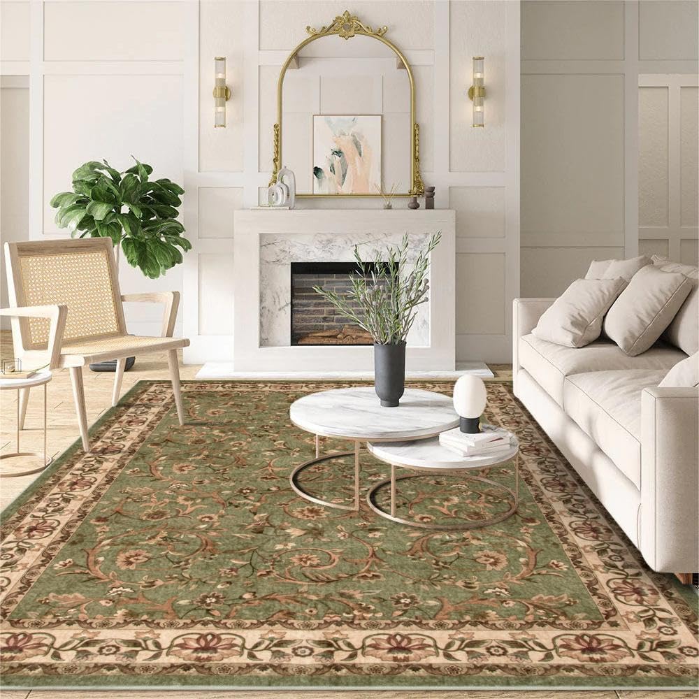 Vintage Persian Large Carpet Living Room End Table Mat Ethnic Style Study Bedroom Decorated Home Crystal Velvet Carpet