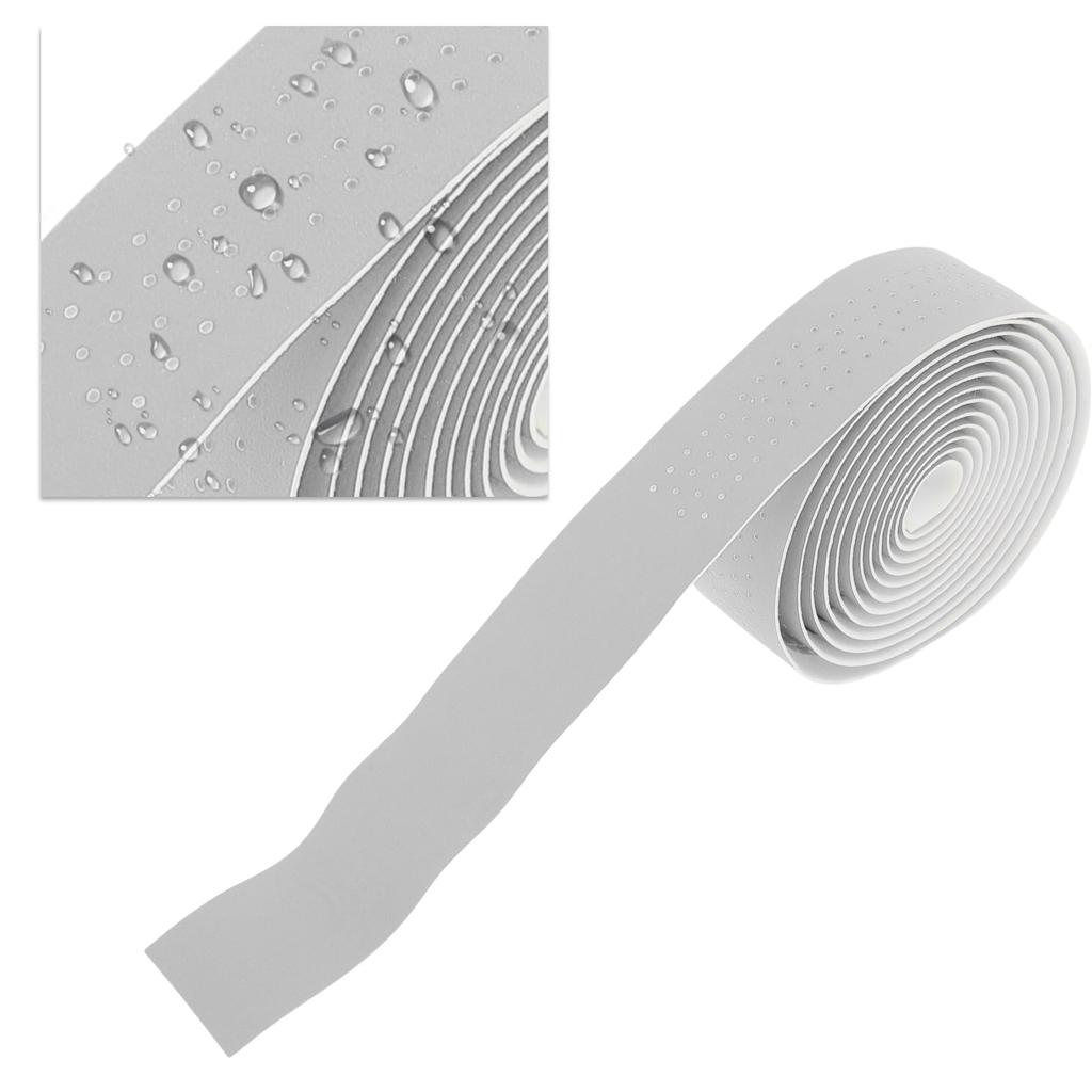 BULLSPANN 1 Pair Bicycle Handlebar Breathable Grip Tape for Road Bikes and Meters Silver Tone Tape, Anti-Slip, Shock-Absorbing, MTBs, 2.16 Long,