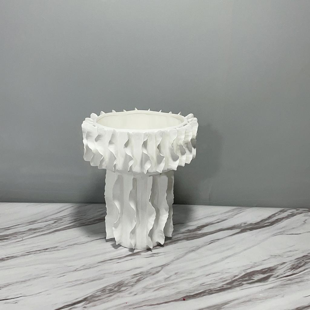 Keramikvase Handgefaltete Textur Blumentopf Keramik Handwerkskunst Blumenarrangement Zubehör Blumenvase Heimdekoration