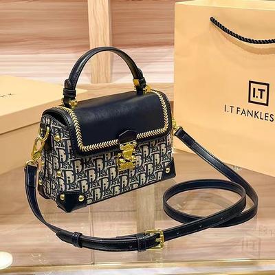 Merk Dames Handtas Nieuwe Modieuze Geprinte Echt Leer Stijlvolle Één Schouder Crossbody Tas