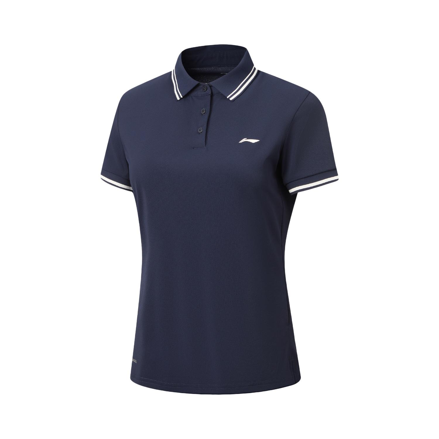 Li-Ning Fitness Series Logo Embroidered Polo Shirt Women tops APLW470-1 XS