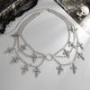 Women'S Multi-Layer Cross Tassels Pendant Decoration Waist Chain Y2K Gothic Style Halloween  Body Chain Accessory Gift