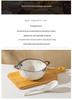 Large Dark Blue Double-Eared Ceramic Soup and Ramen Bowl