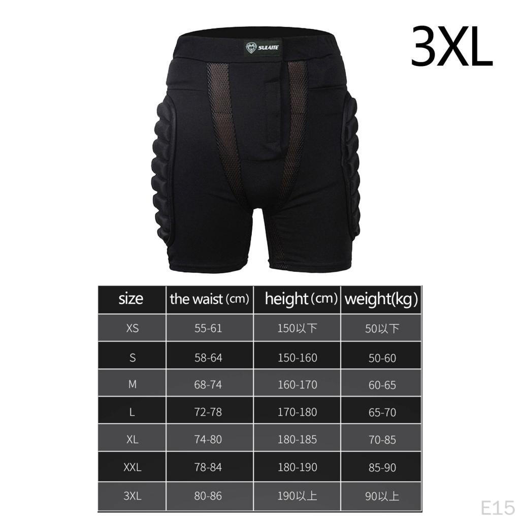3D Gepolsterte Shorts, Hosen Schutz Hüfte Verstellbar Ausrüstung Stoßfestigkeit Rollerschutz für
