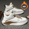 2024 European New Winter Men Boot Plush Inside High Tops Genuine Leather Casual Flat Shoes Street Trend Sneakers