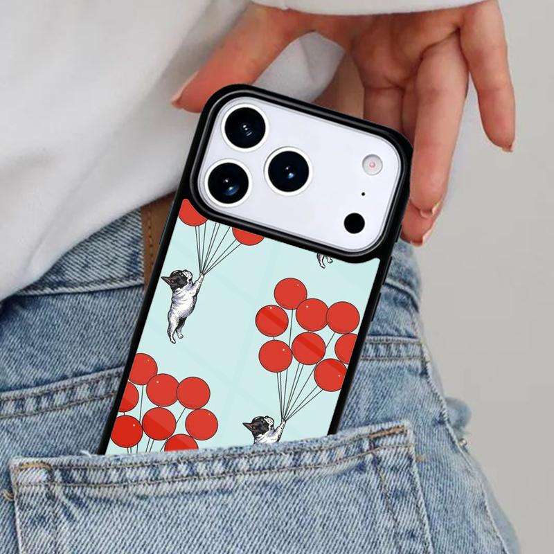 Cartoon French Bulldog Phone Case for iPhone 16e 15 14 13 12 17 Pro Max Plus Air 17pro Cover Coque