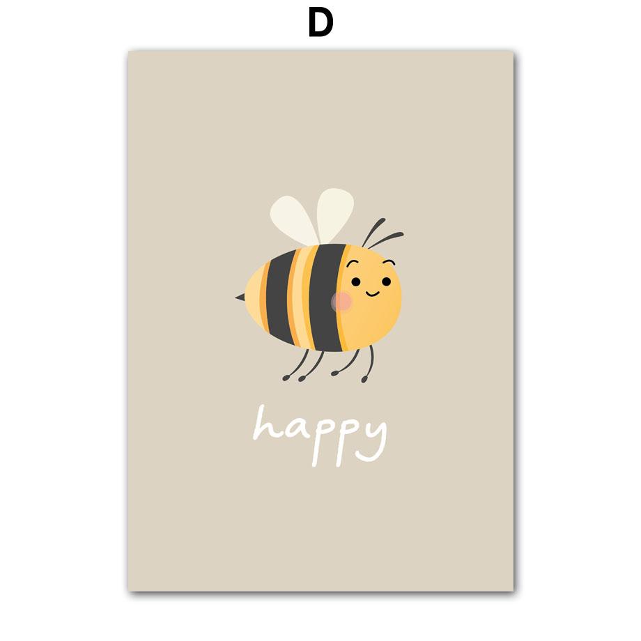 Boho Bear Sloth Mountain Sun Rainbow Nursery Posters Cartoon Wall Art Print Canvas Painting Baby Kids Room Home Decor Pictures