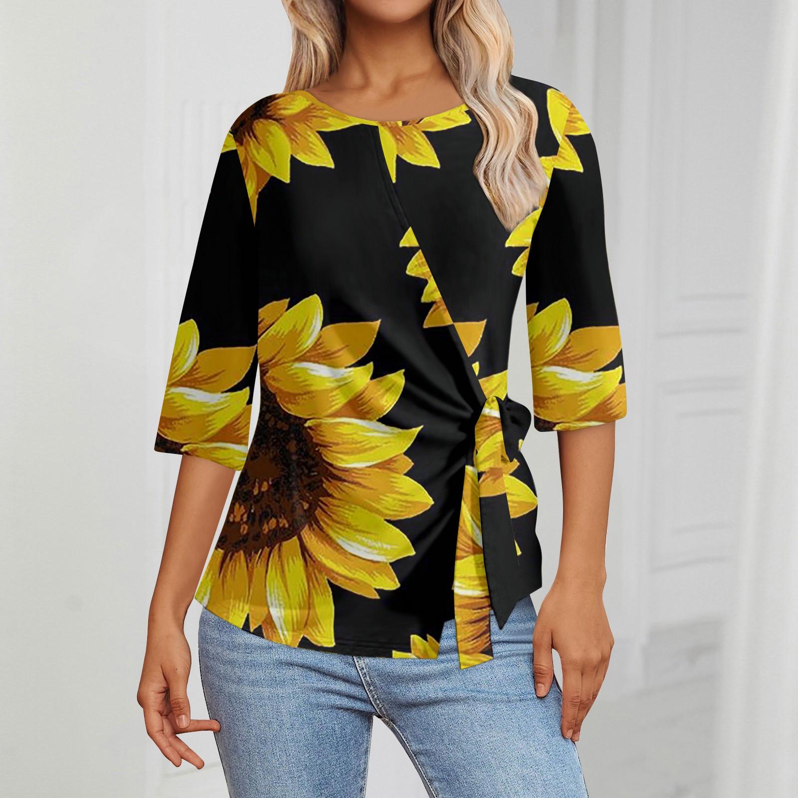 

Женские топы с рукавом 3/4. Летние асимметричные футболки. Облегающие повседневные топы. Футболки. Пуловеры. Футболки. Летние топы. Топы с короткими рукавами. XL жёлтый