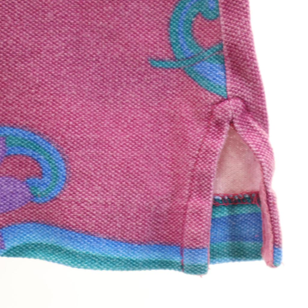 CHAPS RALPH LAUREN 80s Vintage Paisley Pattern Short Sleeve Ringer Polo Shirt Men's Used