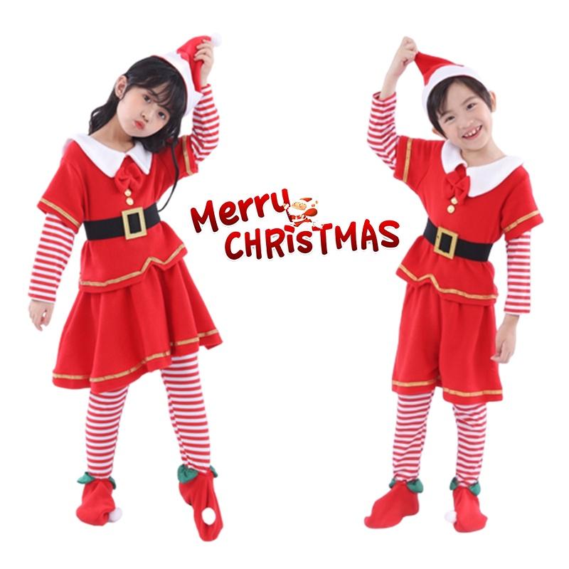 Joyful Christmas Elf Toddler Outfit For Xmas Party Claus Costume