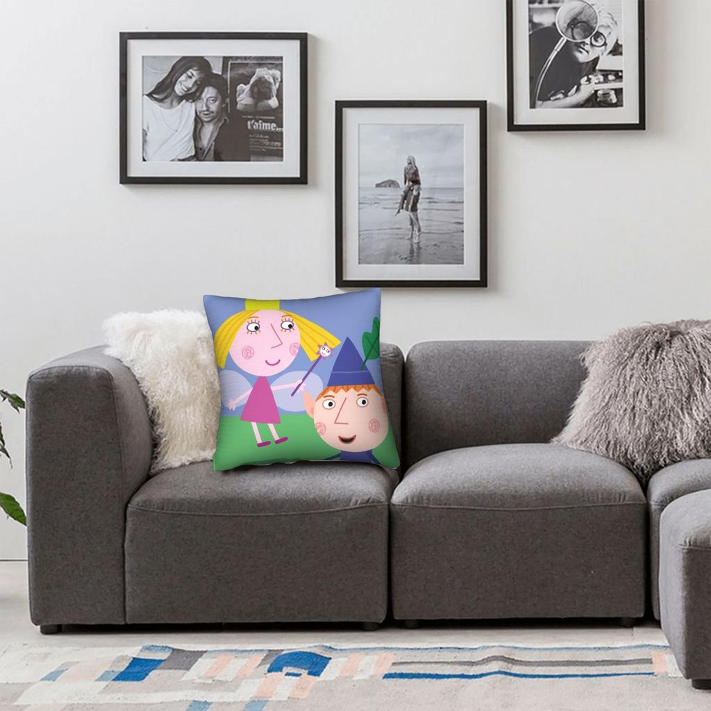 Cartoon B-Bens & H-Hollys Pillow Case Graphic Pillow Cover Retro Trendy Pillowcases For Sofa Home Decor