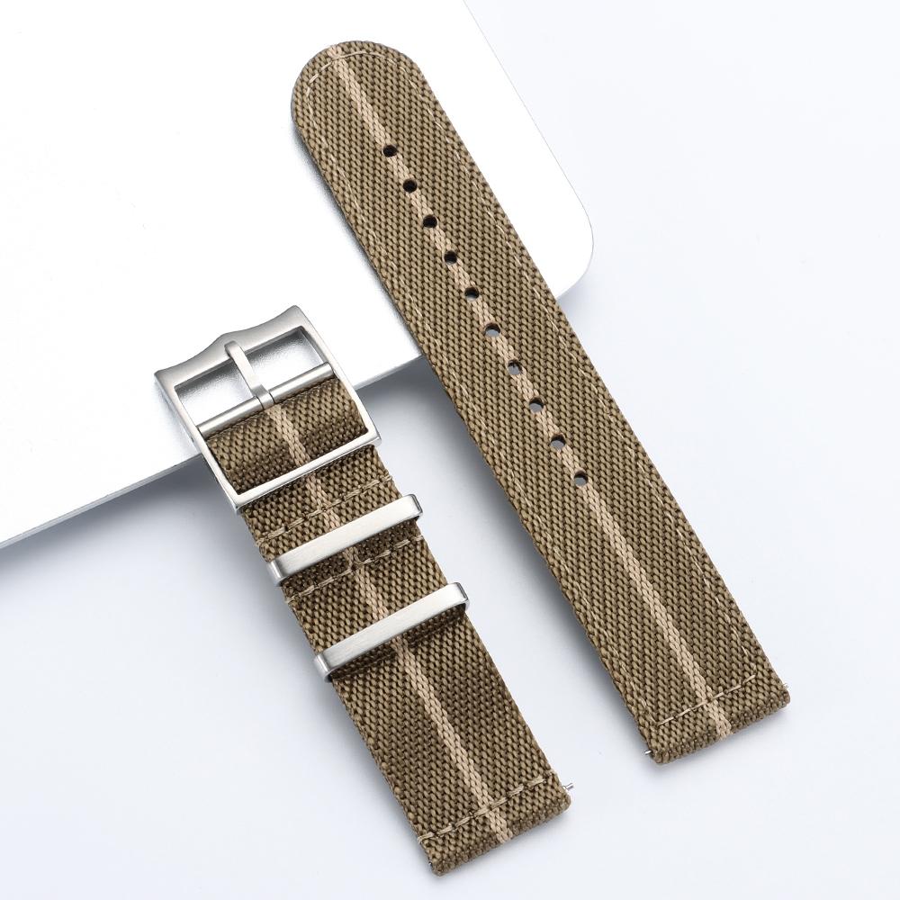 Ribbed Nylon Watch Strap for Omega 20mm 22mm Woven Nylon Watchbands for Seiko Men's Military Sport Breathable Wristwatch Band