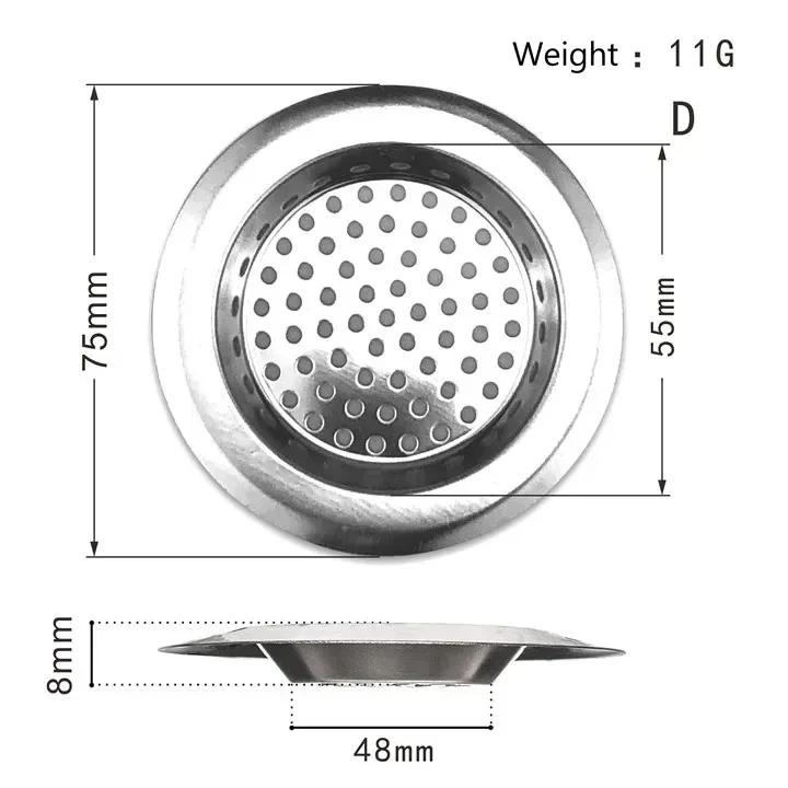 Kitchen Sink Filter Stainless Steel Mesh Sink Strainer Filter Sewer Mesh Strainers Bathroom Sink Strainer Drain Hole Filter Trap