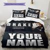 Name Custom Drake Pattern Bedding Set Quilt Cover Pillowcase Home Decor Gift (1 * duvet cover + 2 * pillowcase, without core)