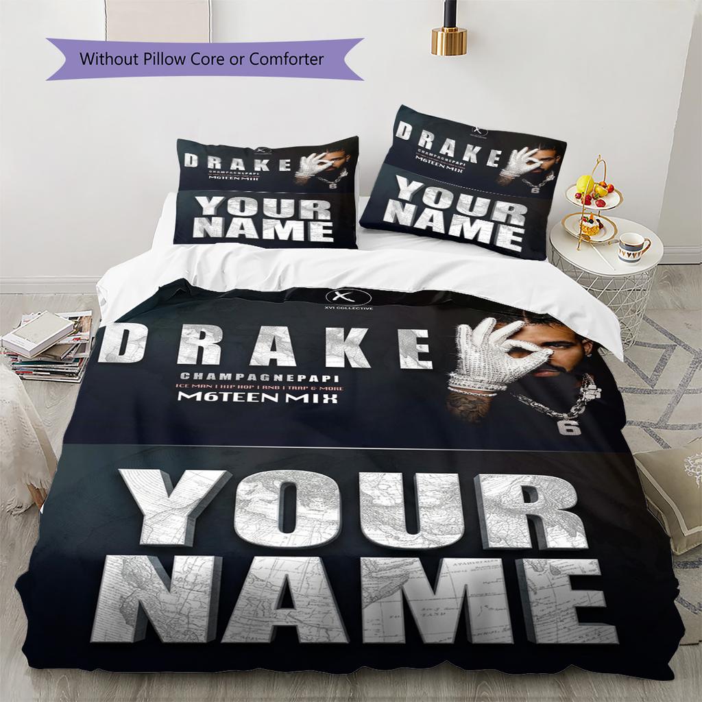 Name Custom Drake Pattern Bedding Set Quilt Cover Pillowcase Home Decor Gift (1 * duvet cover + 2 * pillowcase, without core)