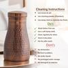 Pure Copper Bedroom Water Bottle with Inbuilt Glass, Hammered Antique Design - Drinkware & Storage Purpose, Volume 900 Ml (Pack of 2)