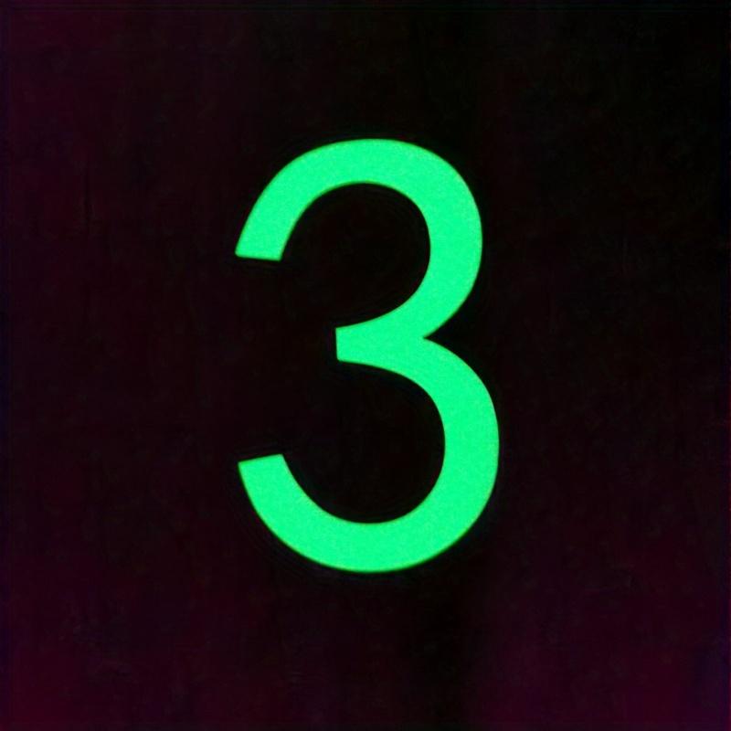 1pc Luminous Wall Sticker, Number Self-Adhesive Door Stickers, Home Decoration Stickers, Removable Door Number Stickers