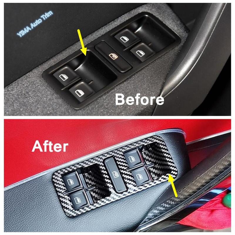 Central Control trument Panel Air Conditioning AC Vents Cover Trim Carbon Fiber Interior For VW Volkswagen Polo 2014 - 2018