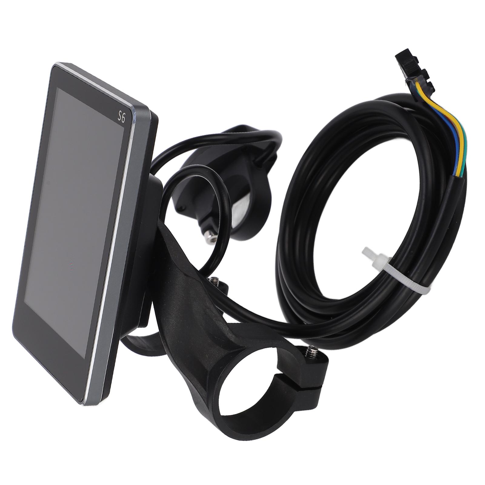 Electric Bike Display LCD S6 Screen Conversion Upgrade Part 36V 48V with 5 Pin Common Connector