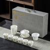 White Porcelain Mutton Fat Jade Kung Fu Tea Set - Perfect for Home, Workplace, or Gift