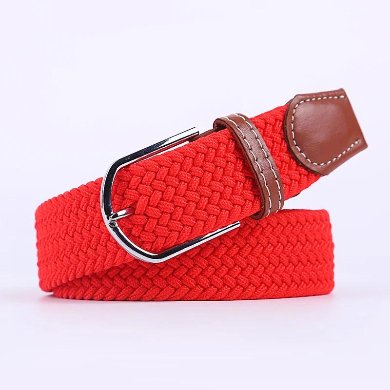 107/120/130cm UNISEX Rahat Örme Pin Tokalı Kadın Kemer Dokuma Kanvas Elastik Genişletilebilir Örgülü Streç Kot Kemerler Erkekler için