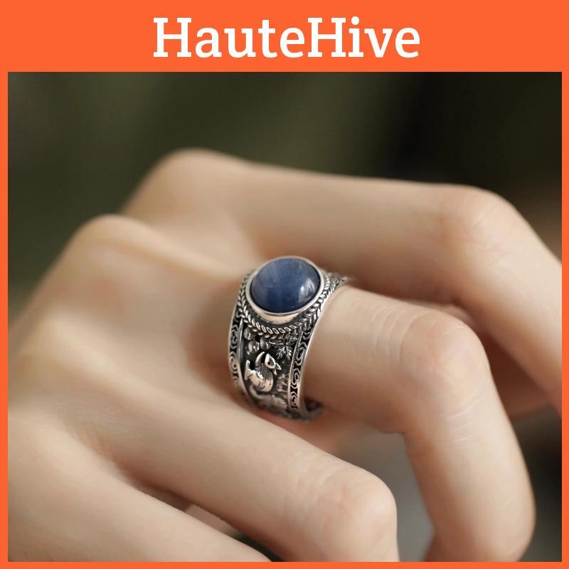 Chic Retro Style Geometric Copper Ring Adjustable Size Unique Fashionable Accessory